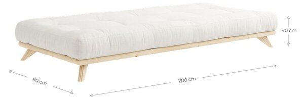 Jednolůžková postel z borovicového dřeva s roštem 90x200 cm Senza – Karup Design