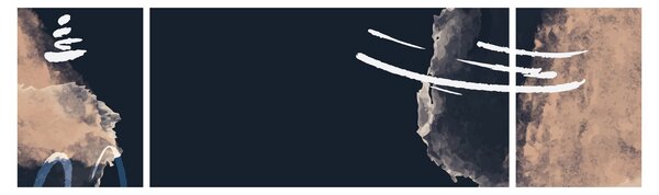 Obraz - Tmavě modrá abstrakce (170x50 cm)
