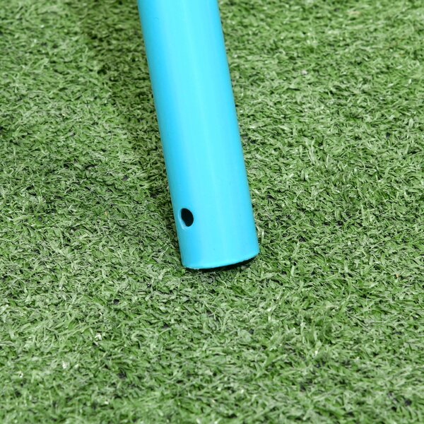 Závěsné houpací křeslo Outsunny pro děti 3-8 let, zahradní houpačka z oceli a PE se sedadlem a kotvami, 163x145x181 cm, modrá a oranžová | Aosom