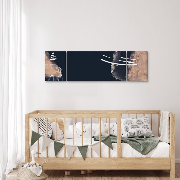 Obraz - Tmavě modrá abstrakce (170x50 cm)