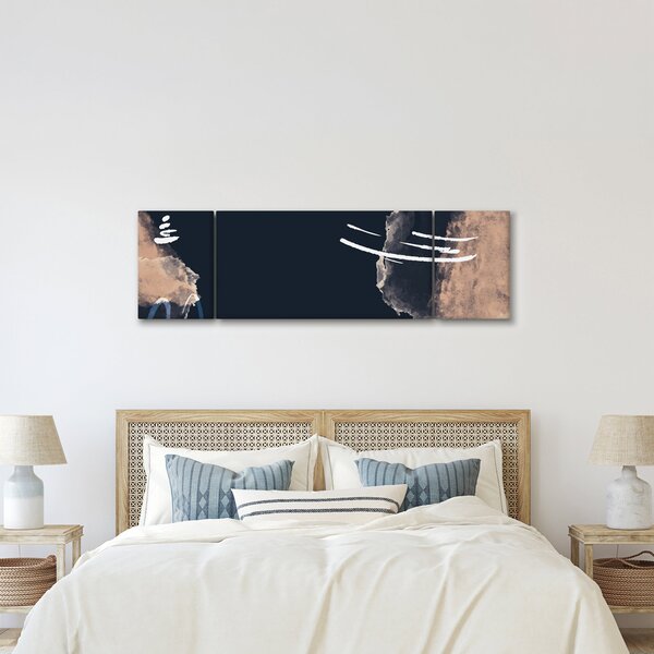 Obraz - Tmavě modrá abstrakce (170x50 cm)