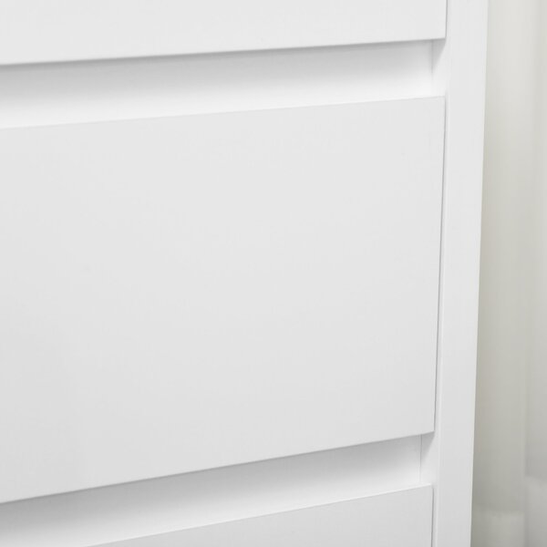 HOMCOM Bílá Komoda se 3 Zásuvkami z Dřevotřísky pro Ložnici, Kancelář a Obývací Pokoj, 70x37x75cm | Aosom