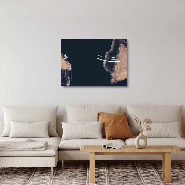 Skleněný obraz - Tmavě modrá abstrakce (70x50 cm)