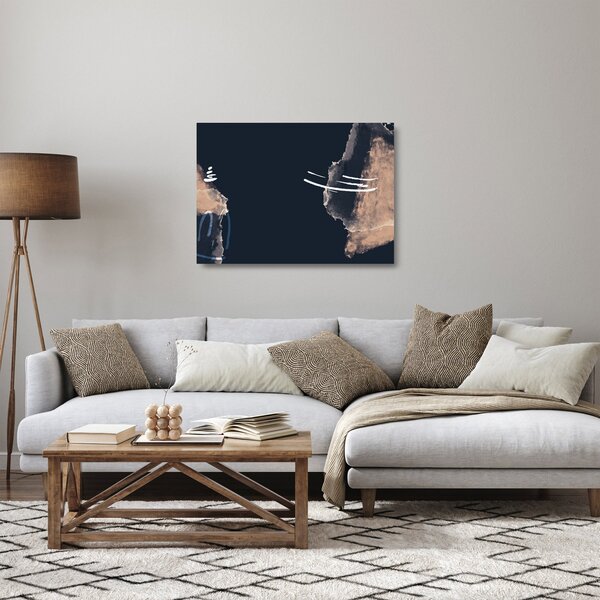 Skleněný obraz - Tmavě modrá abstrakce (70x50 cm)