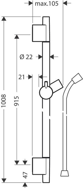 Hansgrohe Unica sprchová tyč |90 cm 28631140