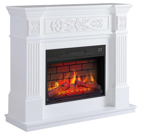 Elektrický krb ArtiFlame Toscana AF23BS bílý – volně stojící, LED plamen, topný výkon 1,8 kW, do 30 m², se zvukovým efektem