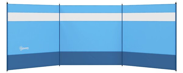Skládací větrná clona Outsunny pro kempování s oknem na světlo, kolíky, lana, clona proti větru, slunečník pro kempování, zahradu, pláž, terasu 440 x