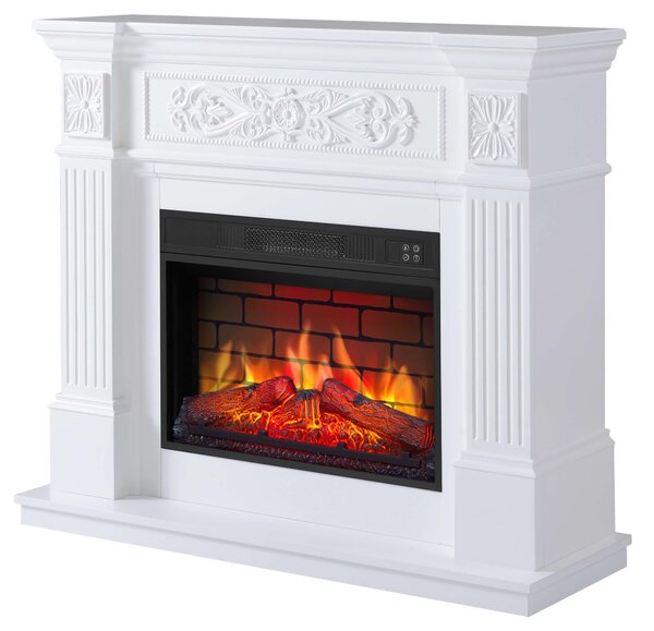 Elektrický krb ArtiFlame Toscana AF23BS bílý – volně stojící, LED plamen, topný výkon 1,8 kW, do 30 m², se zvukovým efektem