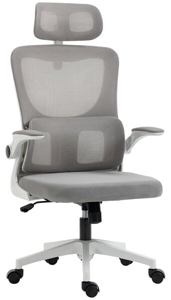 Ergonomická kancelářská židle Vinsetto, pracovní židle s nastavitelnými opěrkami, opěrkou hlavy, naklápěcí funkcí, výškově nastavitelná otáčecí židle