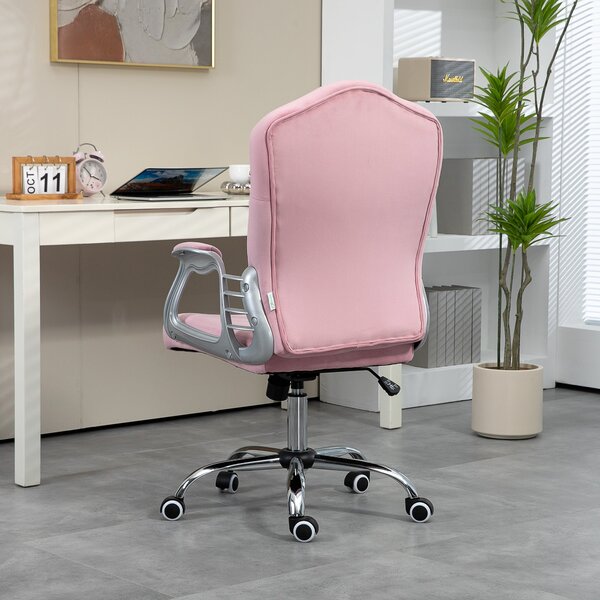 HOMCOM Kancelářská židle, ergonomická kancelářská židle s funkcí houpání, otáčecí funkce, výškově nastavitelná počítačová židle s třpytivými krystalov