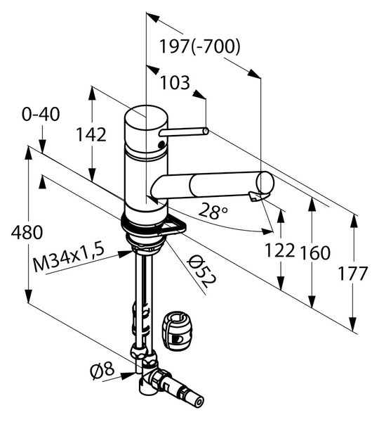 Kludi Scope kuchyňská baterie stojící chrom 339320575