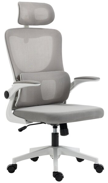 Ergonomická kancelářská židle Vinsetto, pracovní židle s nastavitelnými opěrkami, opěrkou hlavy, naklápěcí funkcí, výškově nastavitelná otáčecí židle