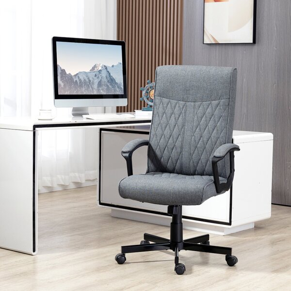 Kancelářská židle Vinsetto s funkcí náklonu, ergonomická kancelářská židle, výškově nastavitelná počítačová židle, otočná pracovní židle pro kancelář