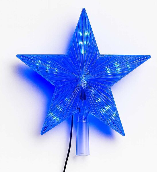 Vánoční hvězda na špičku stromku – LED, 20cm, rozsvěcování a blikání, různé barvy na výběr Barva: Teplá bílá