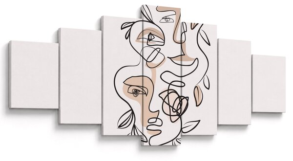 Obraz - Line art obličeje (210x100 cm)
