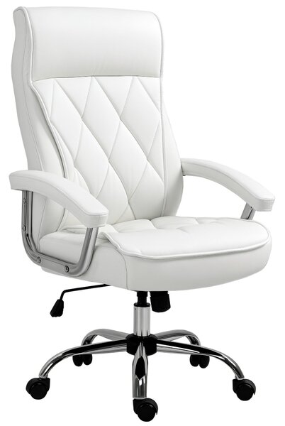 Vinsetto Kancelářská židle, ergonomická pracovní židle, nastavitelná otočná židle s houpacím mechanismem, diamantový vzor, umělá kůže, polstrovaná exe