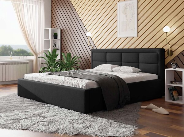 Manželská postel s roštem 180x200 PALIGEN 2 - černá