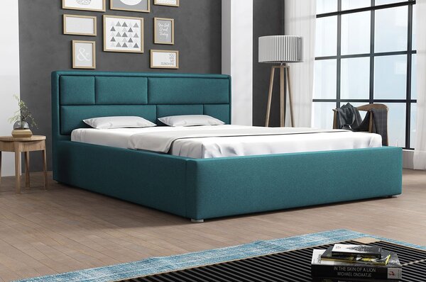Manželská postel s roštem 180x200 IVENDORF 2 - modrá