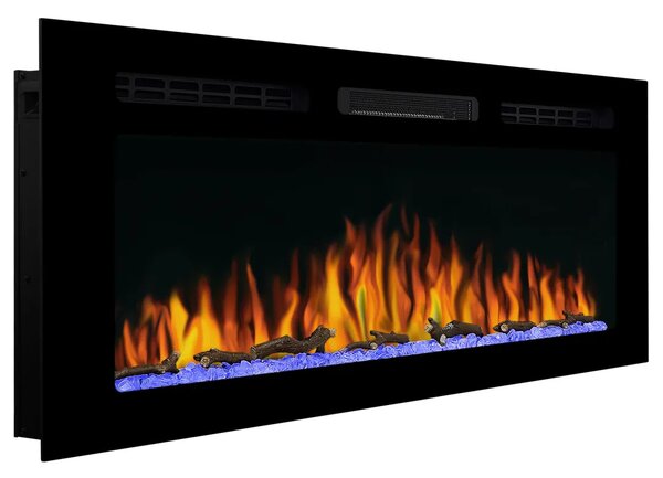 ArtiFlame AF50WR Elektrický vestavný krb s ohřevem 1800 W, realistický efekt plamene, LED osvětlení, dálkové ovládání, časovač, černý