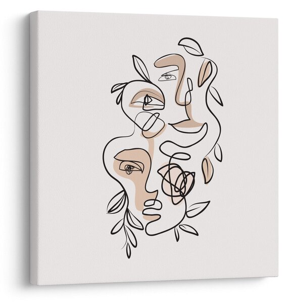 Obraz - Line art obličeje (30x30 cm)