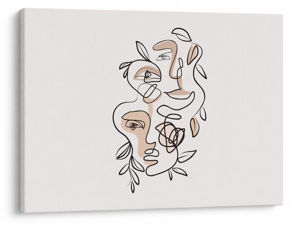 Obraz - Line art obličeje (70x50 cm)