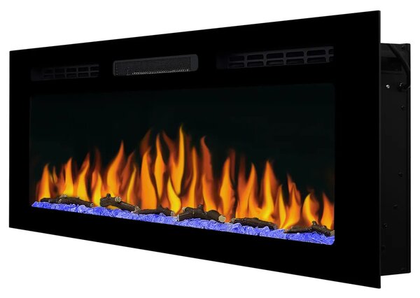 ArtiFlame AF50WR Elektrický vestavný krb s ohřevem 1800 W, realistický efekt plamene, LED osvětlení, dálkové ovládání, časovač, černý