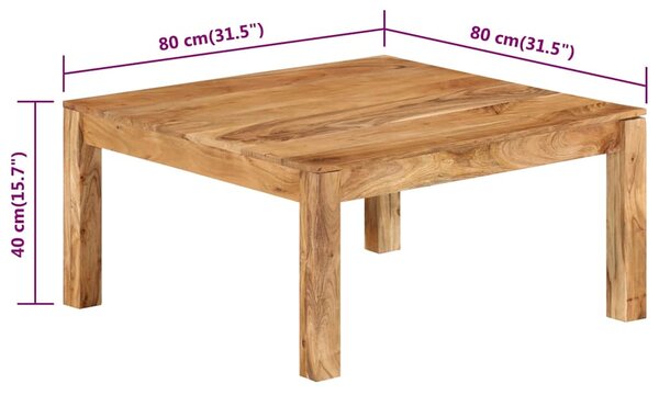 Konferenční stolek 80 x 80 x 40 cm masivní akáciového dřevo 338031