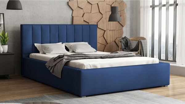 Manželská postel s roštem 160x200 TARNEWITZ 2 - tmavá modrá