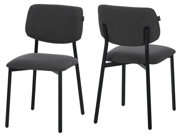 Designová židle RAVINO A21 - sada 4 jídelních židlí čalouněných látkovým potahem, moderní kuchyňská židle s opěradlem, židle, nosnost do 110 kg - šedá barva