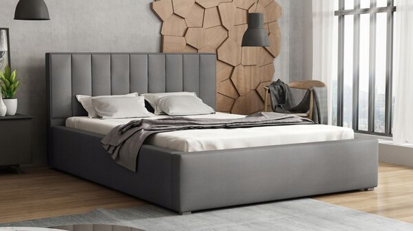 Manželská postel s roštem 140x200 TARNEWITZ 2 - šedá 2