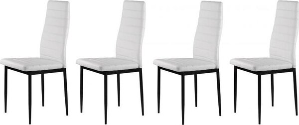 ModernHome KE01 Sada 4 jídelních židlí, , ergonomická opěrka, bílá