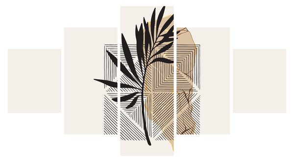Obraz - Abstrakce s tropickými listy N⁰1 (125x70 cm)