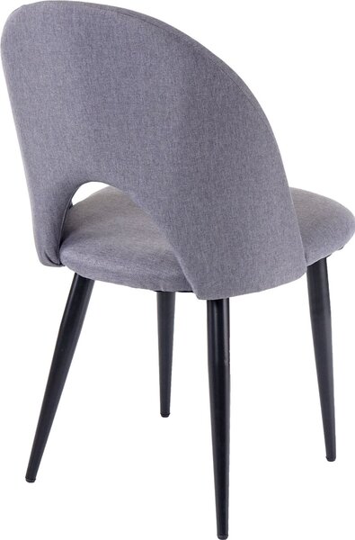 Sada 4 jídelních židlí HWC-D73, kuchyňská židle, látka/textil tmavě šedá