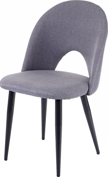 Sada 4 jídelních židlí HWC-D73, kuchyňská židle, látka/textil tmavě šedá