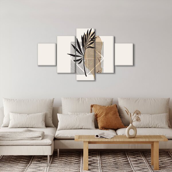 Obraz - Abstrakce s tropickými listy N⁰1 (125x70 cm)