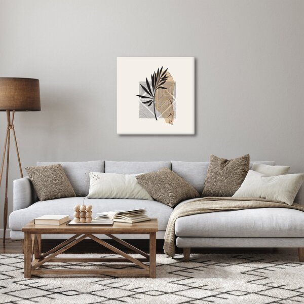 Obraz - Abstrakce s tropickými listy N⁰1 (30x30 cm)