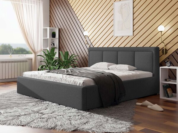 Manželská postel s roštem 200x200 GOSTORF 3 - tmavá šedá