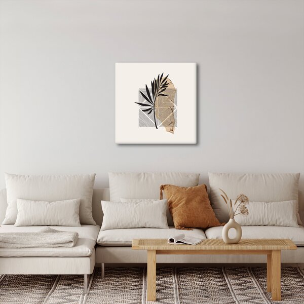 Obraz - Abstrakce s tropickými listy N⁰1 (30x30 cm)