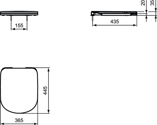 Ideal Standard Tempo záchodové prkénko s pomalým sklápěním bílá T679401