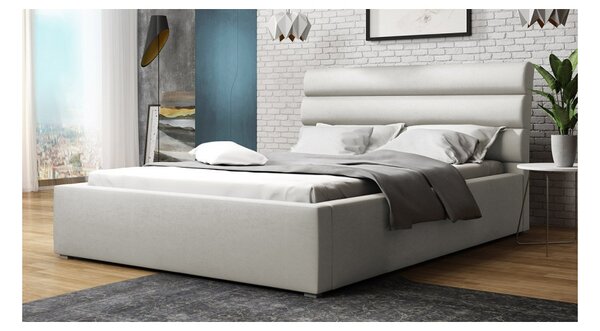 Jednolůžková čalouněná postel s roštem 120x200 BORZOW - krémová
