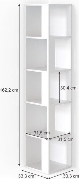 Rohová police Vicco Lio Bílá 33.3 x 162.2 cm, Model 33556