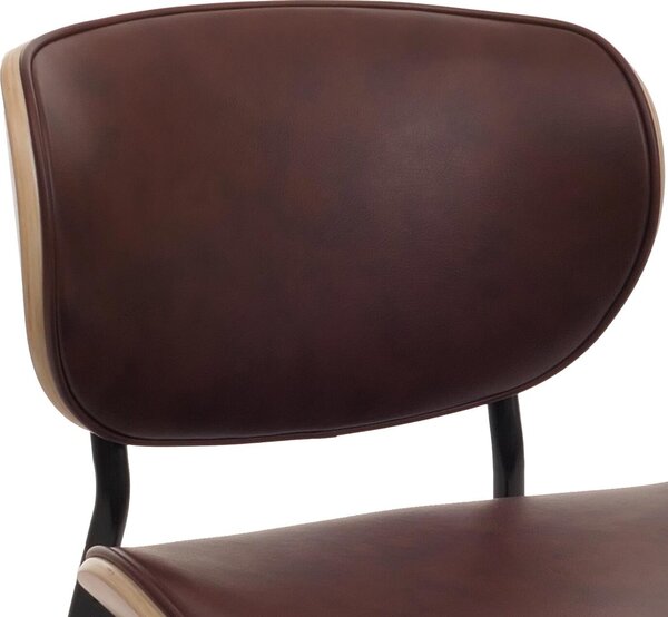 Sada 2 jídelních židlí HWC-O45, ohýbaná umělá kůže 280g/m² s certifikátem Oeko-Tex přírodní, vintage hnědá barva