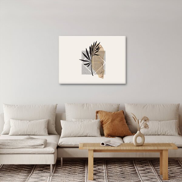 Obraz - Abstrakce s tropickými listy N⁰1 (70x50 cm)