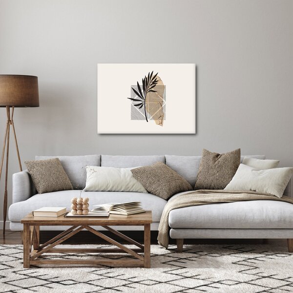 Obraz - Abstrakce s tropickými listy N⁰1 (70x50 cm)