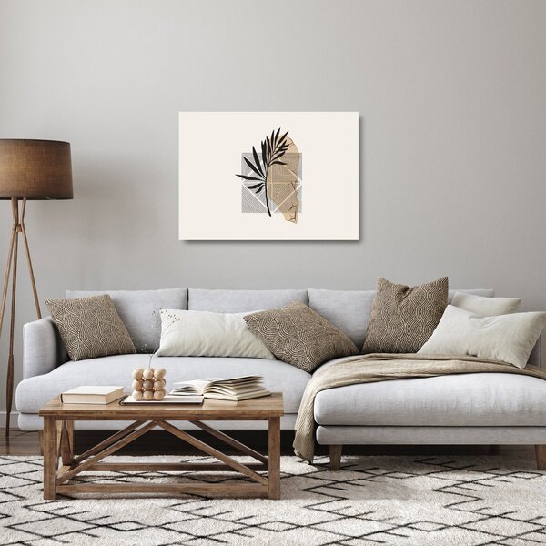 Skleněný obraz - Abstrakce s tropickými listy N⁰1 (70x50 cm)