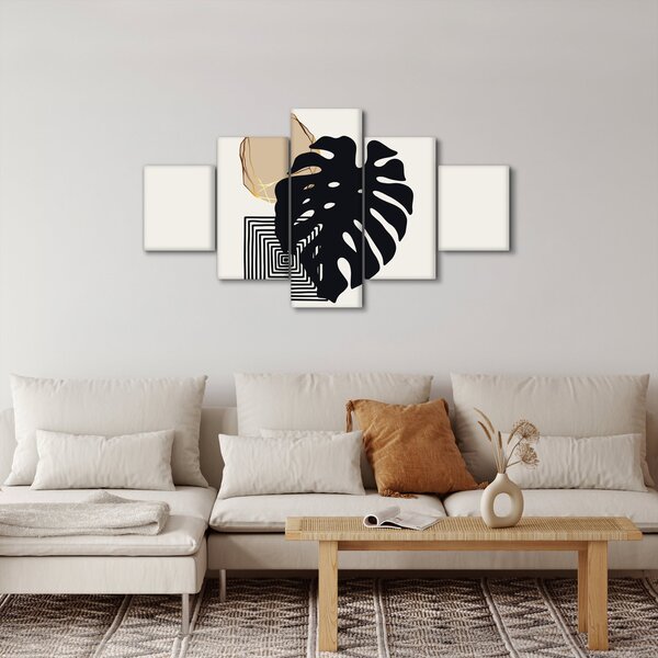 Obraz - Abstrakce s tropickými listy N⁰2 (125x70 cm)