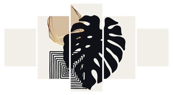 Obraz - Abstrakce s tropickými listy N⁰2 (125x70 cm)