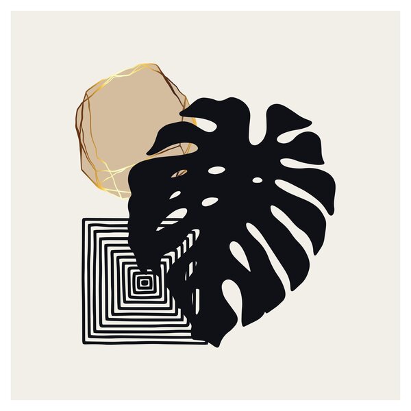 Obraz - Abstrakce s tropickými listy N⁰2 (30x30 cm)