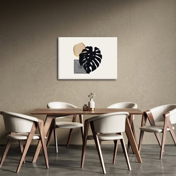 Obraz - Abstrakce s tropickými listy N⁰2 (70x50 cm)