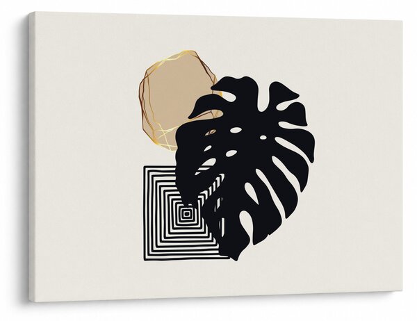Obraz - Abstrakce s tropickými listy N⁰2 (70x50 cm)
